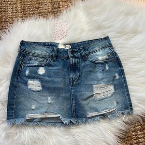 FREE PEOPLE OUT OF THE ORDINARY DENIM SKIRT